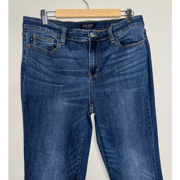 Judy Blue Dark Wash Straight Fit Jeans Women’s 15/32 Stretch Denim - Picture 2 of 6